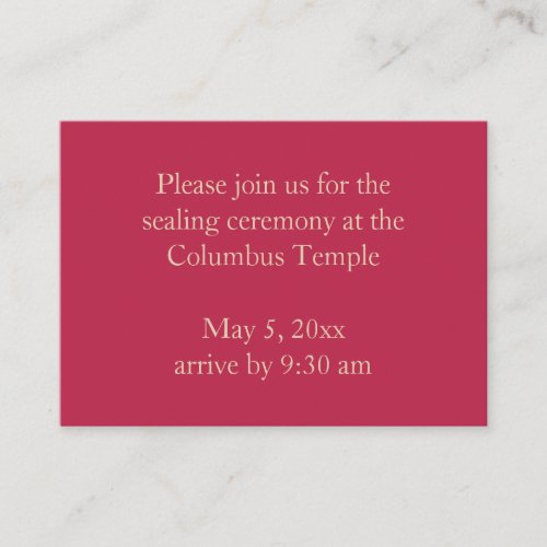 Magenta Diamonds Temple Sealing Invitation
