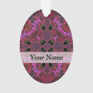 Magenta digital fractal pattern ornament