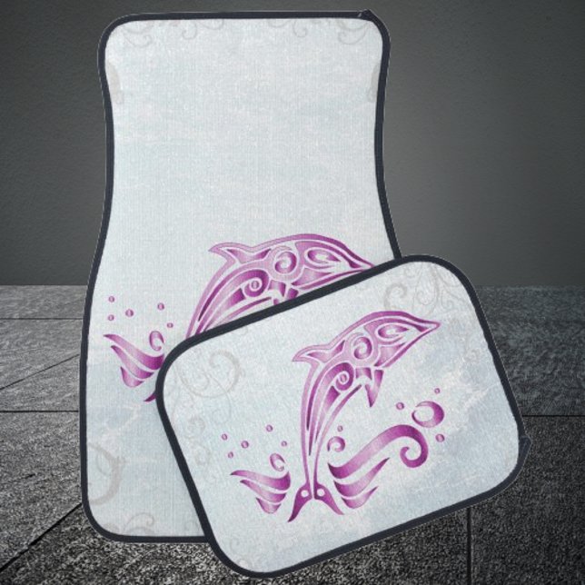 Magenta Dolphin Personalized Car Mats (Magenta Dolphin Personalized Car Mats)