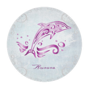 Magenta Dolphin Personalized Cutting Board