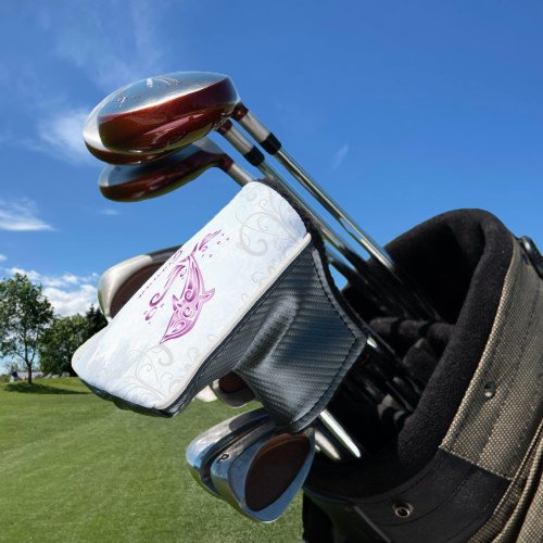 Magenta Dolphin Personalized Golf Head Cover