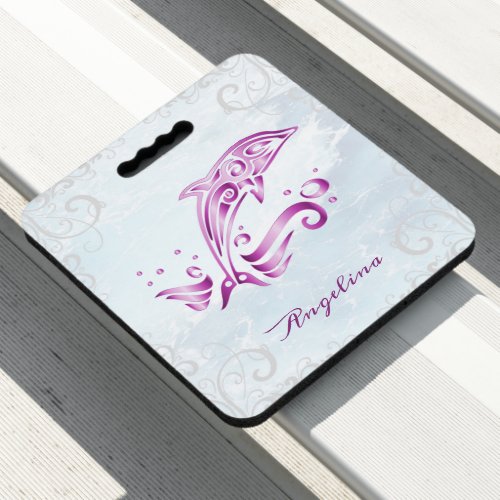Magenta Dolphin Personalized Seat Cushion