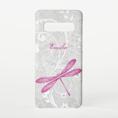 Magenta Dragonfly Personalize Samsung Galaxy Case