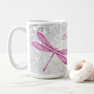 Magenta Dragonfly Personalized Coffee Mug