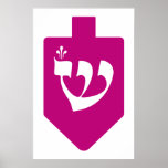 Magenta Dreidel Hebrew Letter Shin Hanukkah Poster<br><div class="desc">Strikingly simple dreidel with the letter "shin". A great decoration and gift idea for the Festival of Lights - Hanukkah.</div>