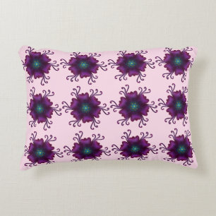 Magenta Floral Bloom Modern Botanical Flower Accent Pillow