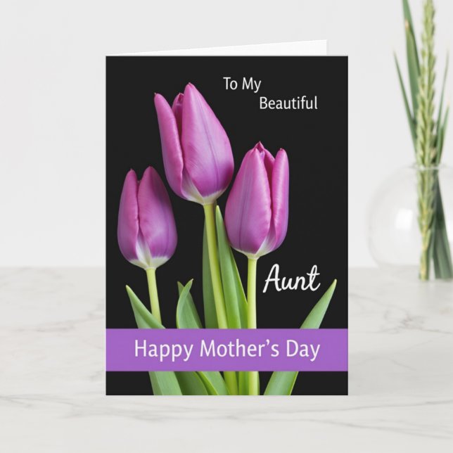 Magenta Floral Buds Mothers Day Card (Front)