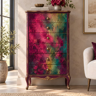 Magenta Floral Decoupage Jewel Tone Abstract Tissue Paper