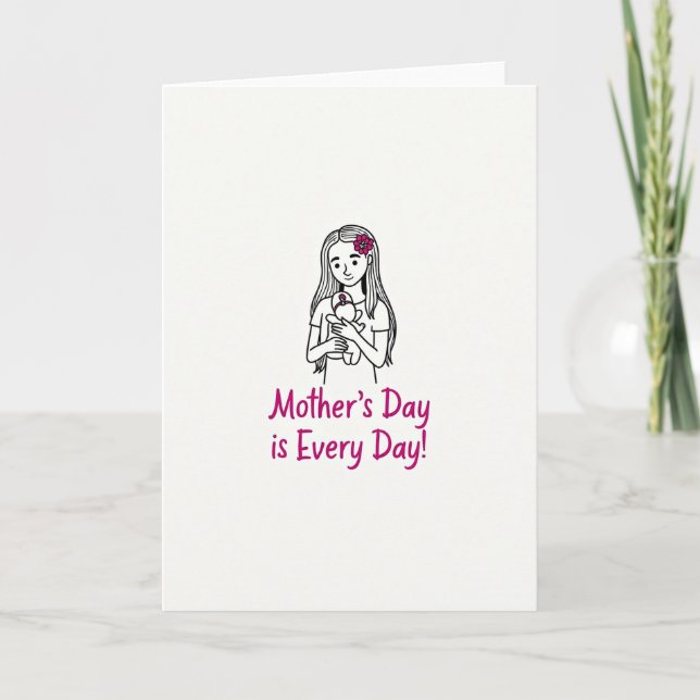 Magenta Floral Mother Card (Front)