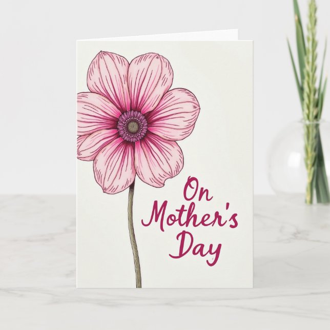 Magenta Floral Mothers Card (Front)