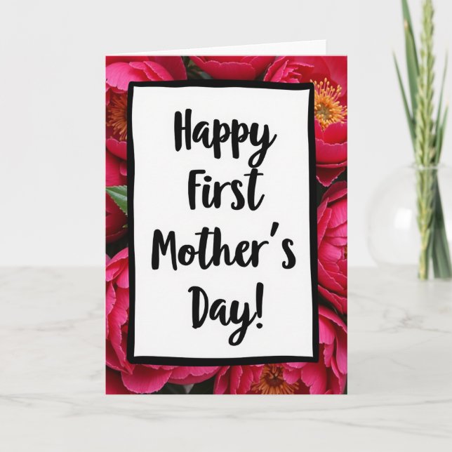 Magenta Floral Mothers Day Card (Front)