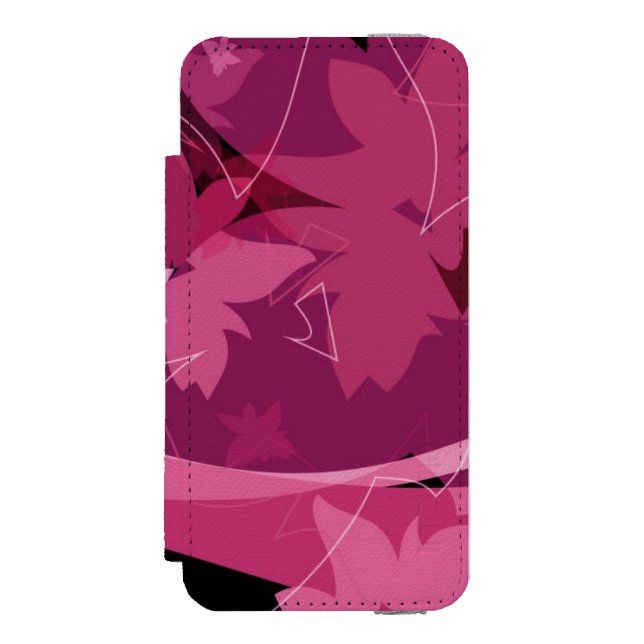 Magenta Floral Pattern Incipio iPhone Wallet Case (Folio Front)