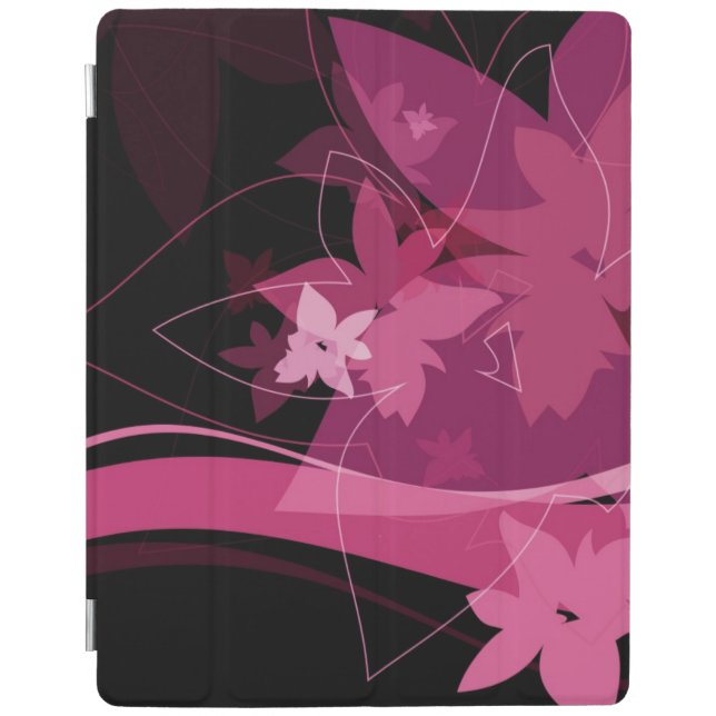 Magenta Floral Pattern iPad Smart Cover (Front)