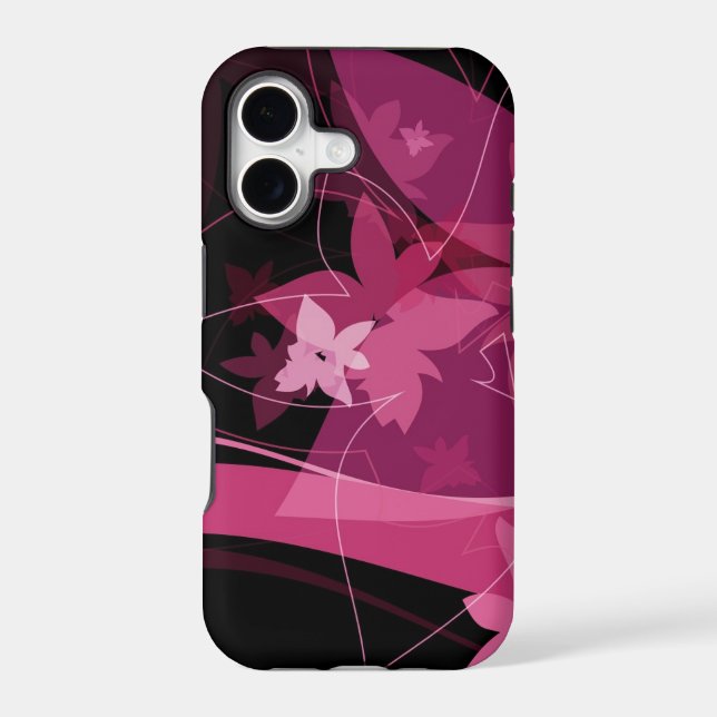 Magenta Floral Pattern Iphone Case (Back)
