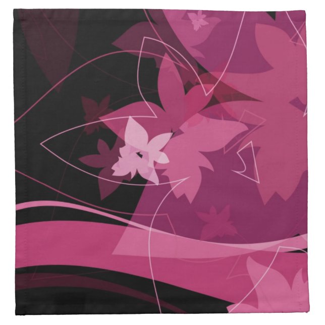 Magenta Floral Pattern Napkin (Front)