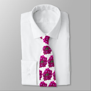 Magenta Floral Pattern Neck Tie