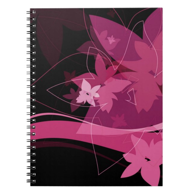 Magenta Floral Pattern Notebook (Front)