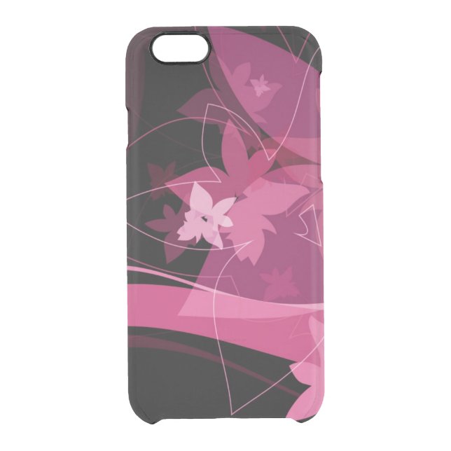Magenta Floral Pattern Uncommon iPhone Case (Back)
