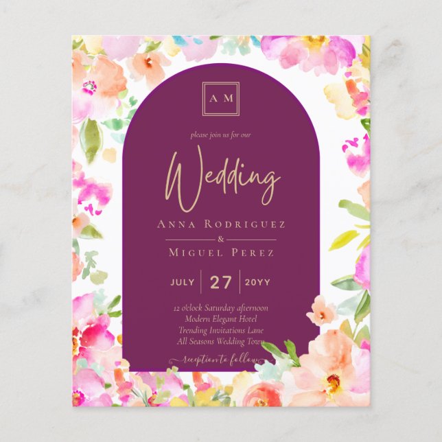 Magenta Floral Wedding (Front)