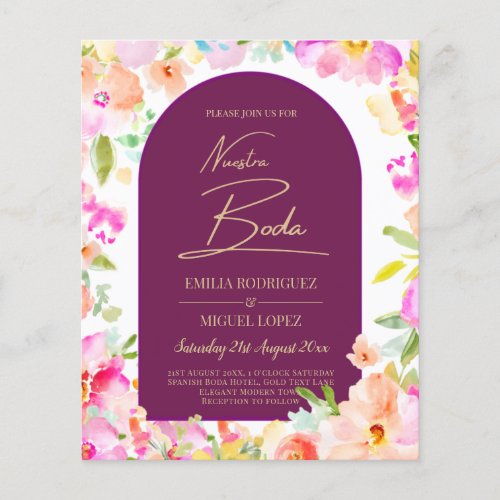 Magenta Floral Wedding Flyer