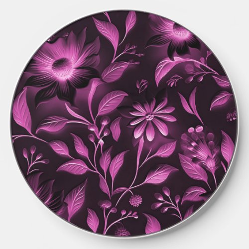 Magenta Floral Wireless Charger