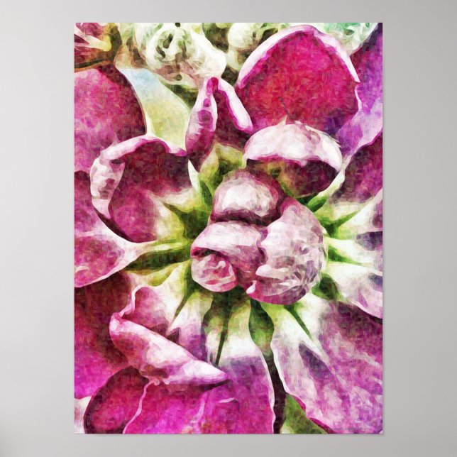 Magenta Flower Abstract Photographic Art Poster (Front)