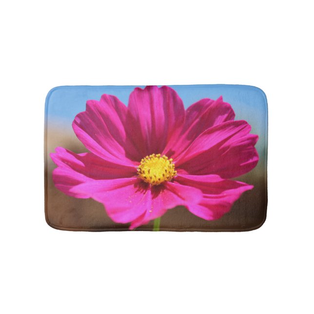 Magenta Flower Bath Mat (Front)