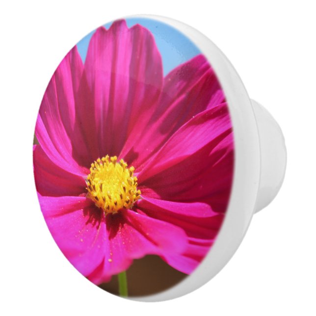 Magenta Flower Ceramic Knob (Right)