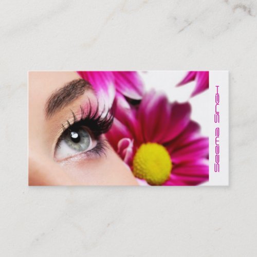 Magenta Flower Makeup Artist cosmetics Business Card Templates