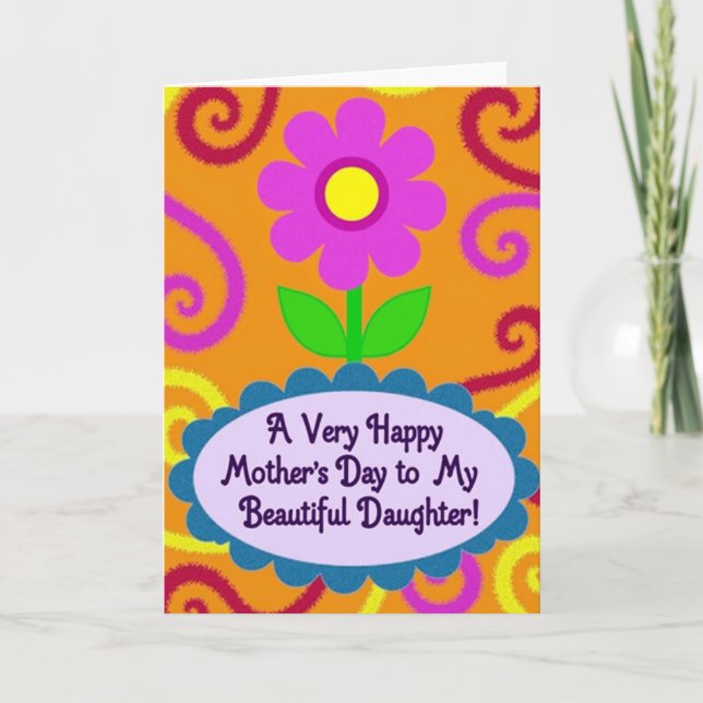 Magenta Flower Mothers Card (Front)