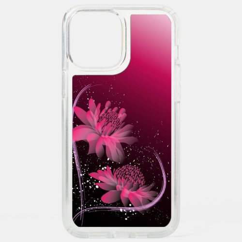 Magenta flower  speck iPhone 12 pro max case