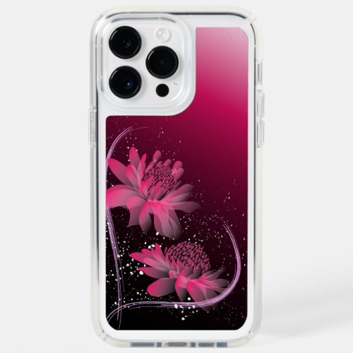 Magenta flower  speck iPhone 14 pro max case