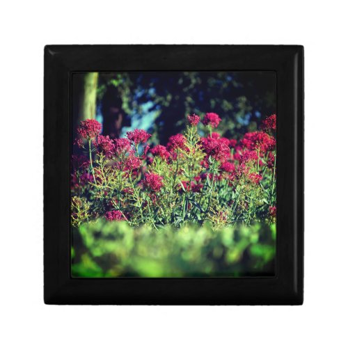 Magenta Flowers Faux Canvas Print Jigsaw Puzzle Gift Box