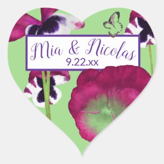 Magenta Flowers Personalized Stickers