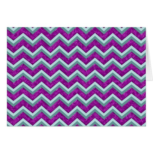 Magenta Foil and Teal ZigZag Pattern Cards (Front Horizontal)