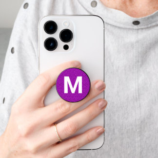 Magenta Foil Look and Monogram PopSocket