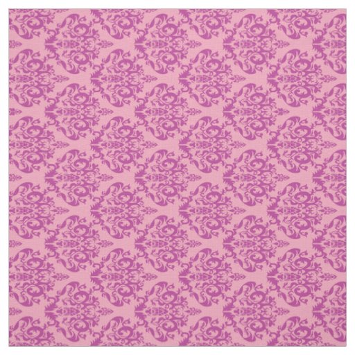 Magenta Frosted Orchid Damask Fabric