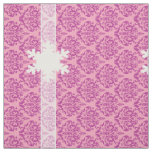 Magenta Frosted Orchid Damask with Snowflake Fabric