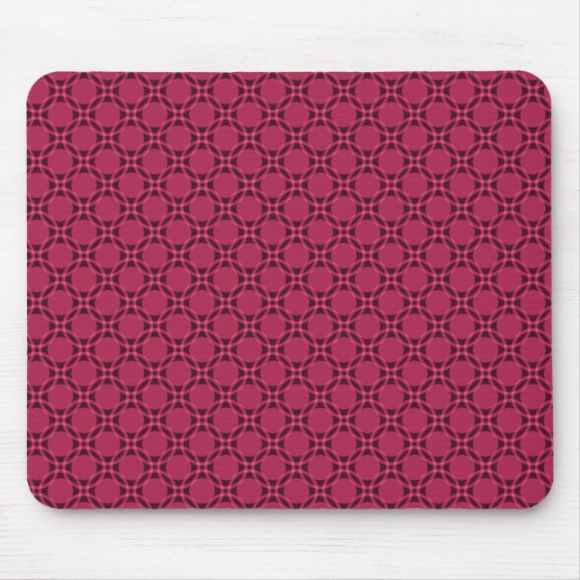 Magenta Funky Circles Mousepad (Front)