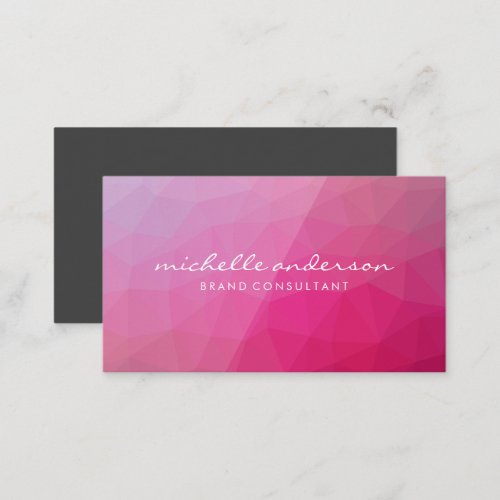 Magenta Geometric Background  Business Card