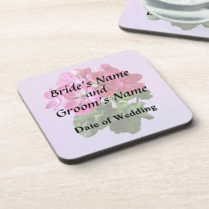 Magenta Geranium Wedding Product Beverage Coaster