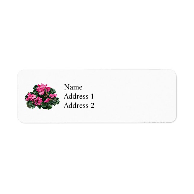 Magenta Geraniums Label (Front)