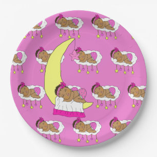 Magenta Girl's Baby Shower Paper Plates