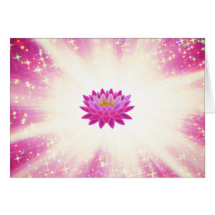 *~* Magenta Glow Lotus Sparkle Glitter Light Cards