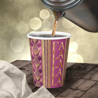 Magenta Gold Christmas Fa La La Pattern#27 ID1009