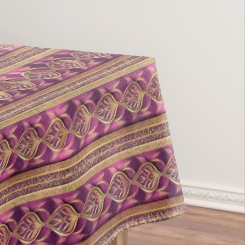 Magenta Gold Christmas Fa La La Pattern27 ID1009 Tablecloth