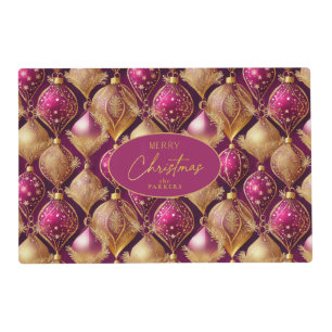 Magenta Gold Christmas Pattern#12 ID1009 Placemat