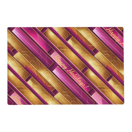 Magenta Gold Christmas Pattern28 ID1009 Placemat