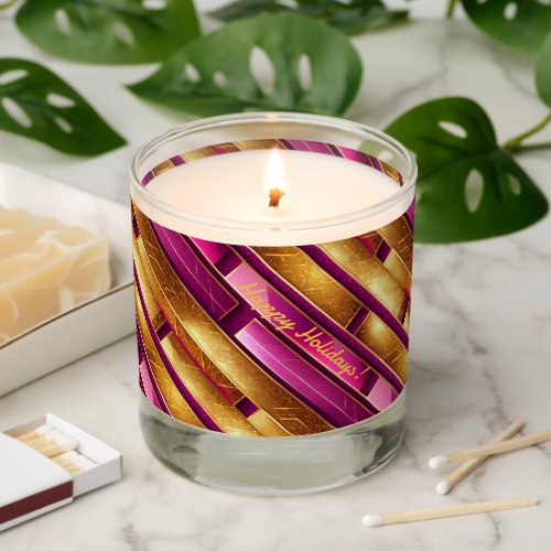 Magenta Gold Christmas Pattern28 ID1009 Scented Candle
