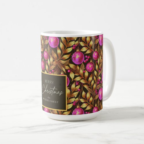 Magenta Gold Christmas Pattern29 ID1009 Coffee Mug